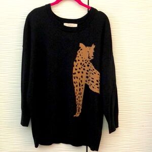 COPY - NWT LOFT black cheetah sweater. 3/4 length sleeves.